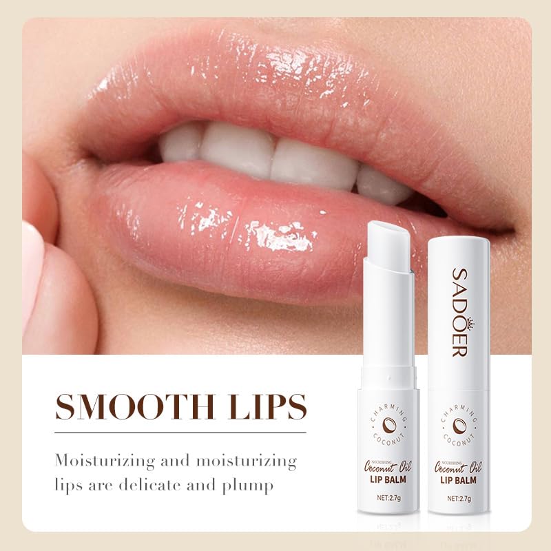 SADOER Coconut Oil Natural Moisturizing Lip Balm Moisturizing Lips Smooth And Elastic Lip Ointments