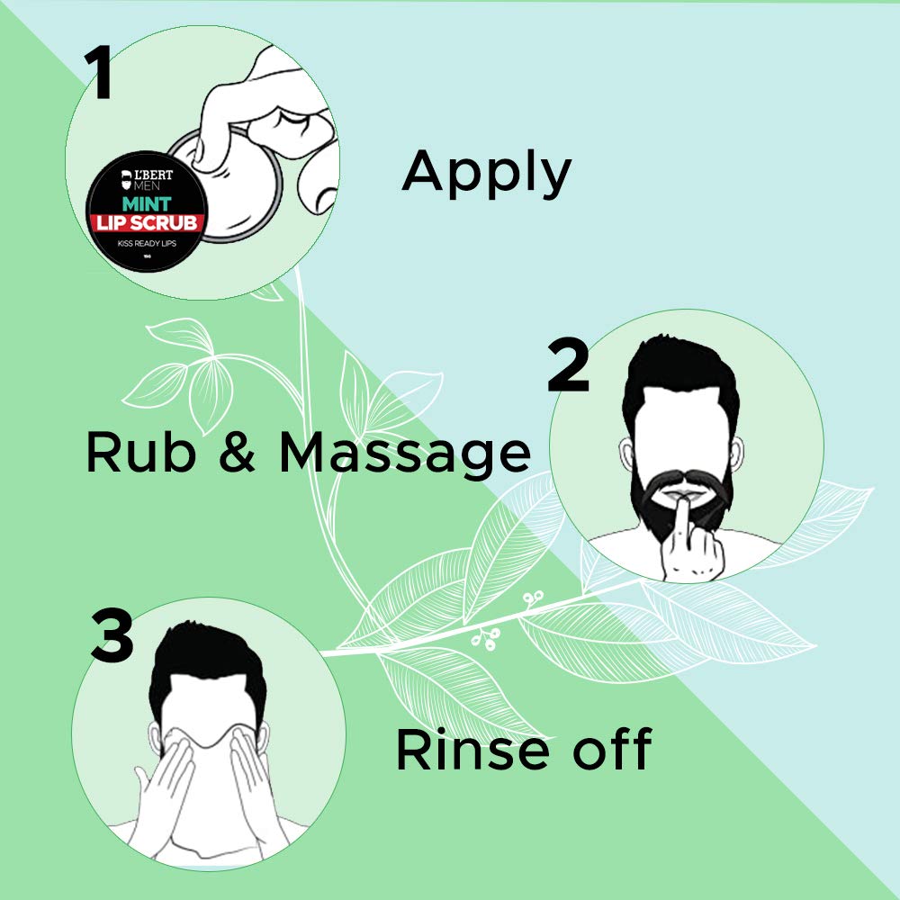 L'BERT Mint Lip Scrub, Kiss Ready Lips for Lightening & Brightening Dark Lips - 15 g