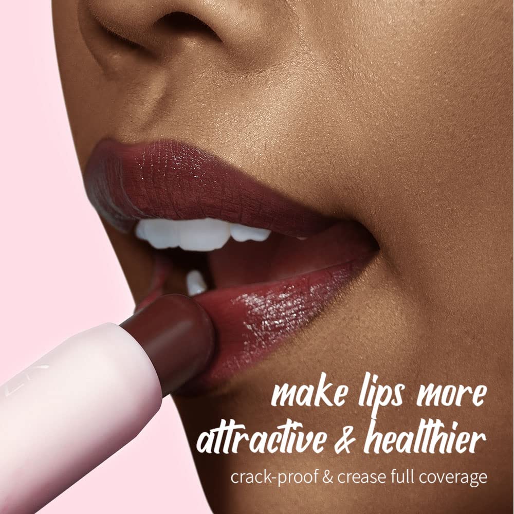 Tinted Lip Balm, Natural Semi-Gloss Finish, Hydrating / Coloring 2 in 1 Lip Stick for Girls & Women 01 Dark-Mauve