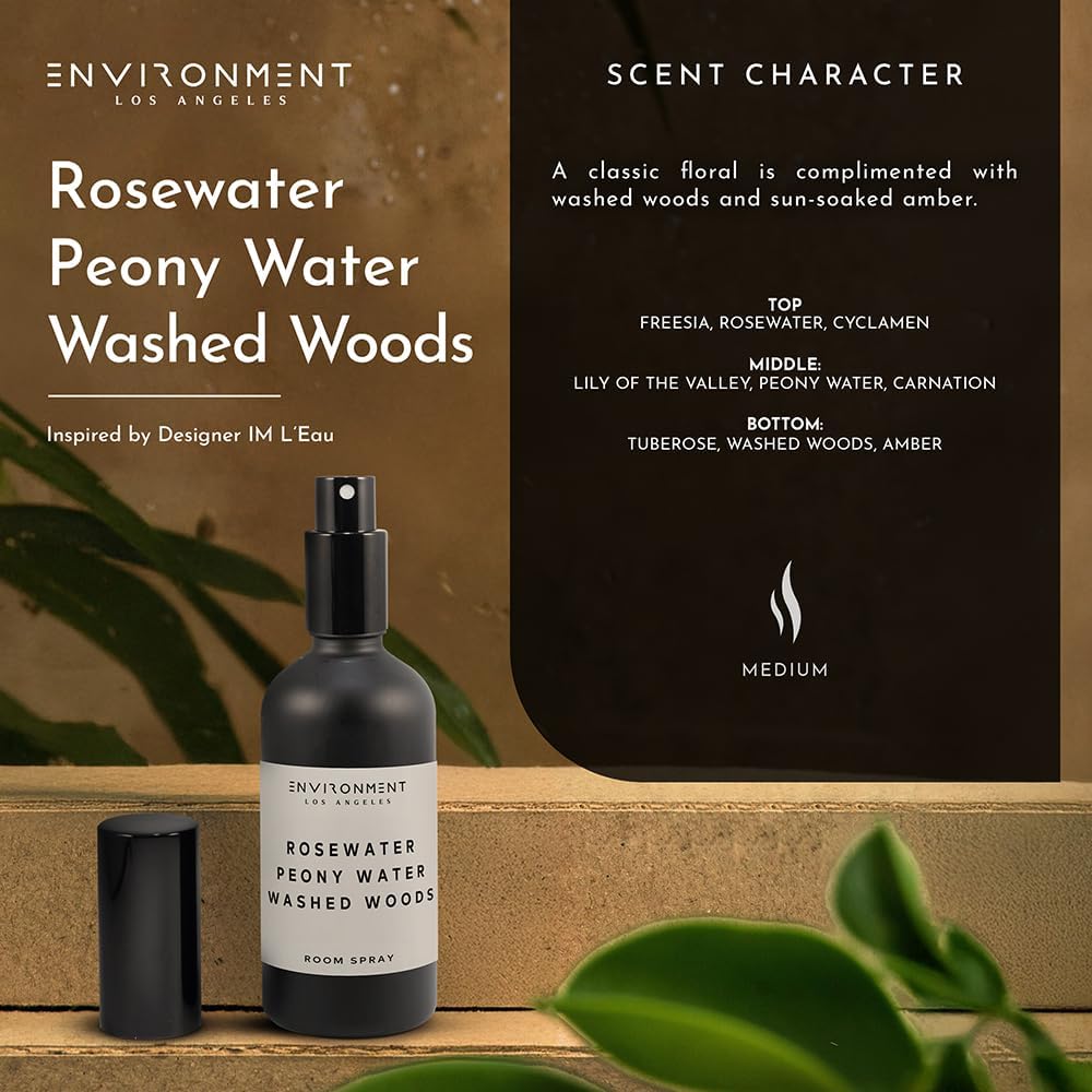ENVIRONMENT Inspired by Designer Perfume IM L'Eau Room Spray, 100ml Air Freshener (Rosewater | Peony Water | Washed Woods) Home Fragrance Accessories, Room Perfume, Room Deodorizer, Cruelty-Free