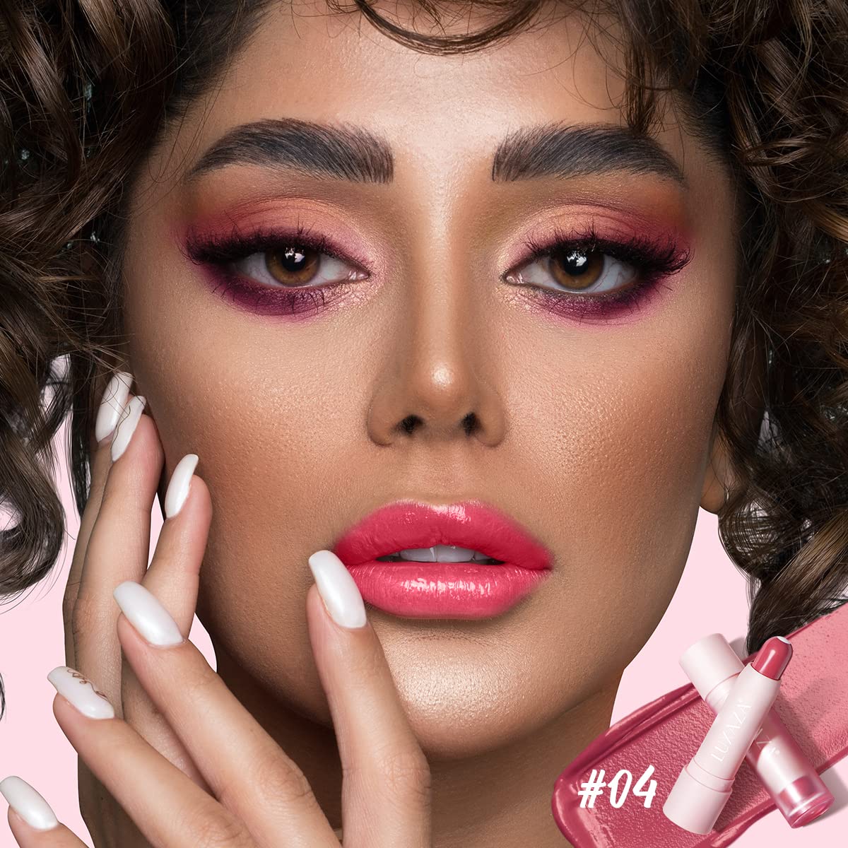 2PCS Tinted Lip Balm Chapstick with Color, Natural Semi - Gloss Finish, Hydrating/Coloring 2 in 1 Moisturizer Lip Stick for Girls & Women #02＋#04