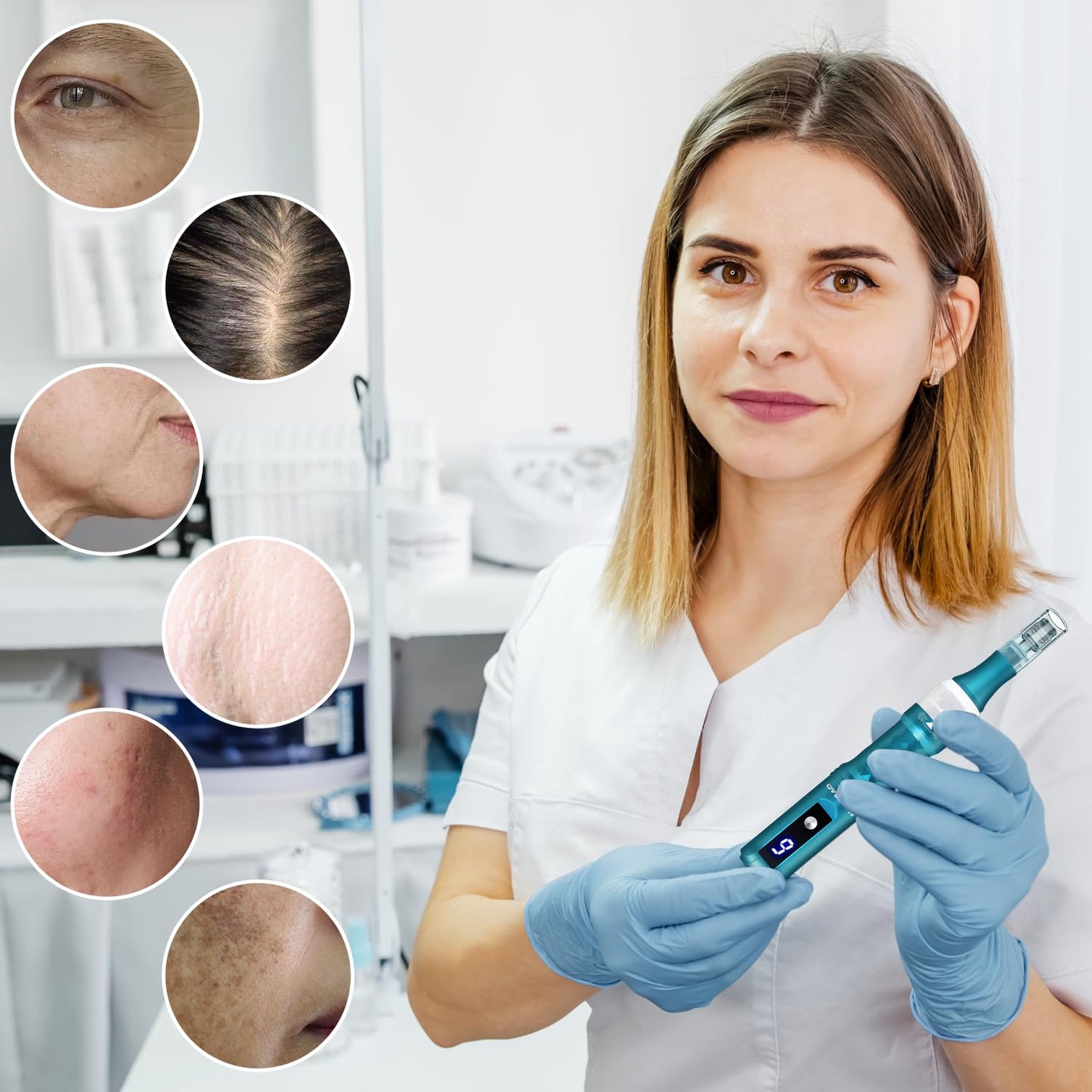 Home Use Microneedling Microneedle Skin Care Beauty Kit Tool for Face Hair Beard