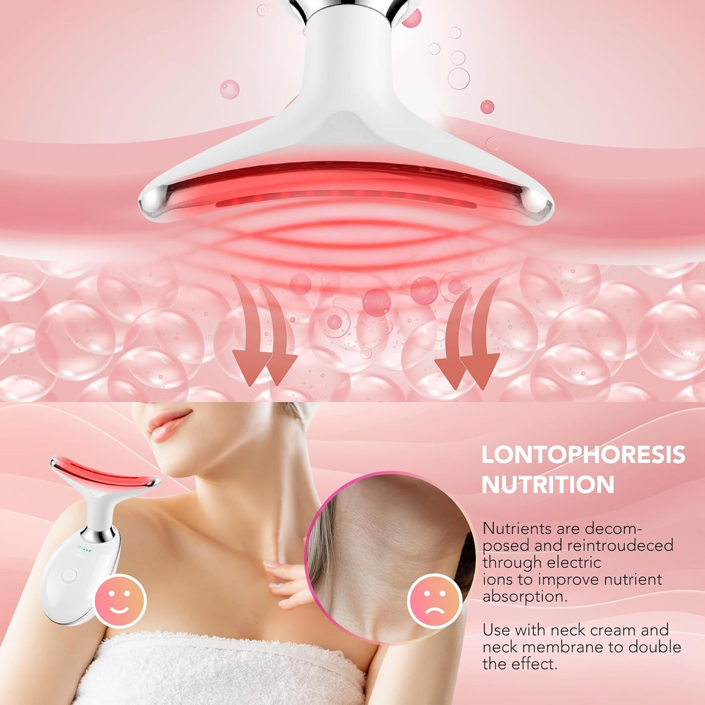 Red-Light-Therapy-for-Face, Facial Massager Wand with 7 Color - Birthday, Christmas, Mothers Day, Valentines Day, Self Care Gifts for Her Women Mom Best Friend Wife Teacher (White)