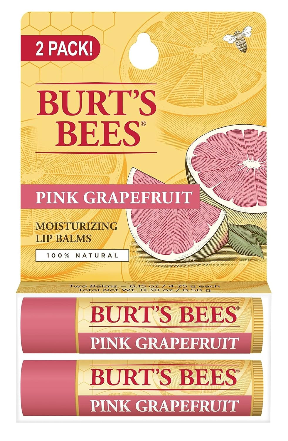 Pink Grapefruit Moisturizing Lip Balm Twin Pack