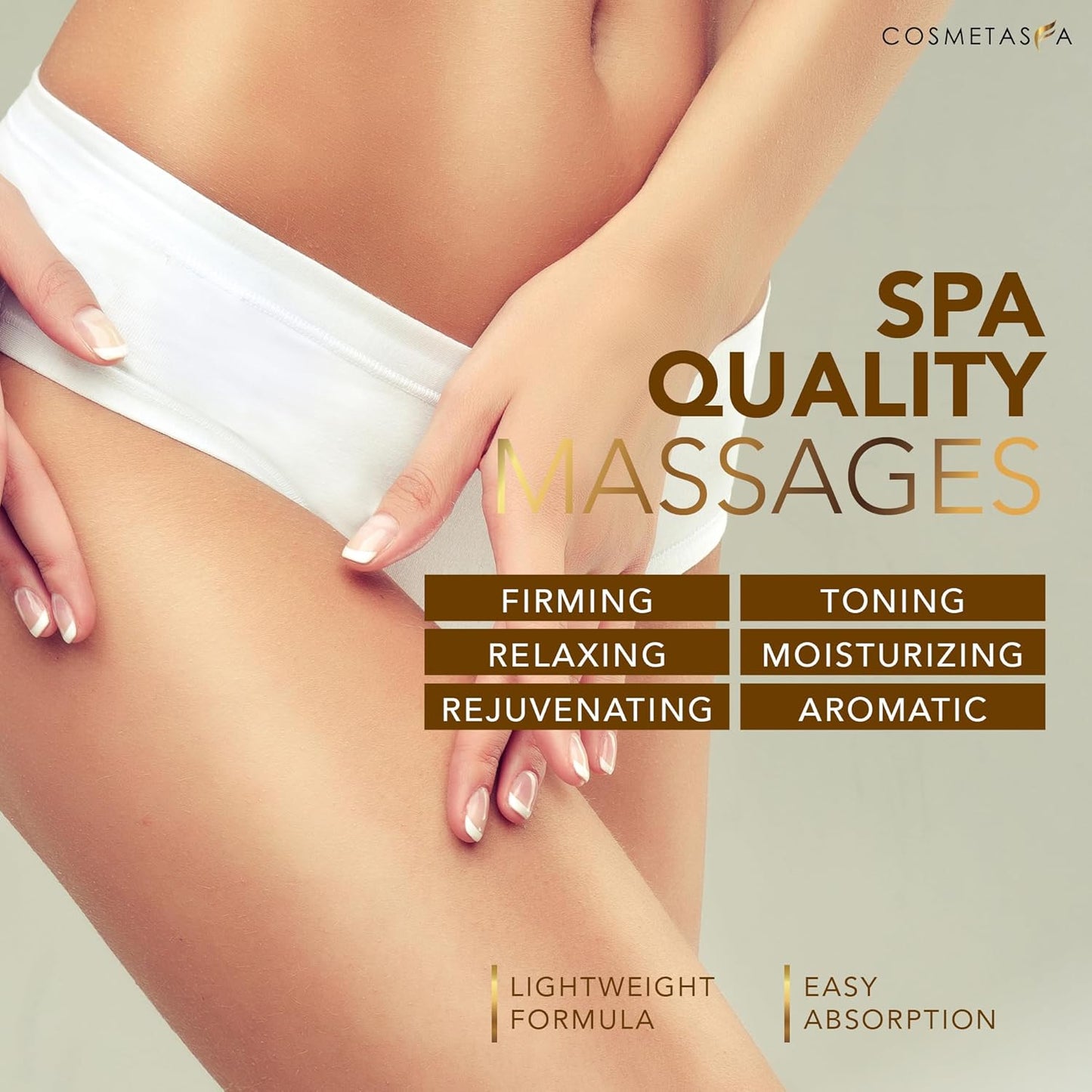 Large Cellulite Massage Oil with Collagen & Stem Cells- 100% Natural Cellulite Oil, Highly Absorbable, Deeply Penetrates The Skin- Firms, Tones, Tightens & Moisturizes Skin by Cosmetasa (16.9 oz)