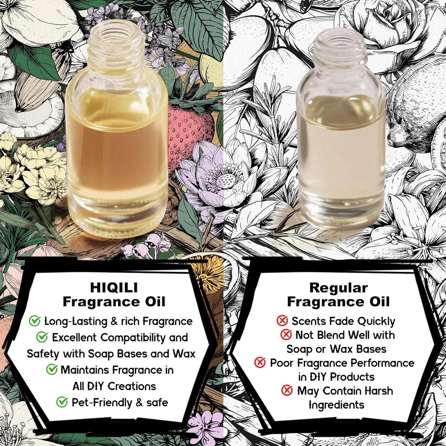 HIQILI Grain & Blossom Fragrance Oil for Diffuser, Candle, Solid Perfume Making, Fresh Floral Scents, Body & Skin Care - 5.07 Fl Oz
